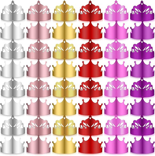 Nezyo 360 Pcs Paper Crowns Bulk King and Princess Crown Hats for Boys Girls Adults Birthday Celebration Supplies Baby Shower