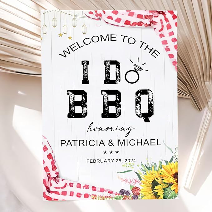 I Do BBQ Welcome Sign, I Do BBQ Shower Entrance Sign, BBQ Reception Sign, Couples Shower bbq, Red Gingham Bbq Couples Shower, BBQ Engagement Party Sign, I Do Bbq Decorations
