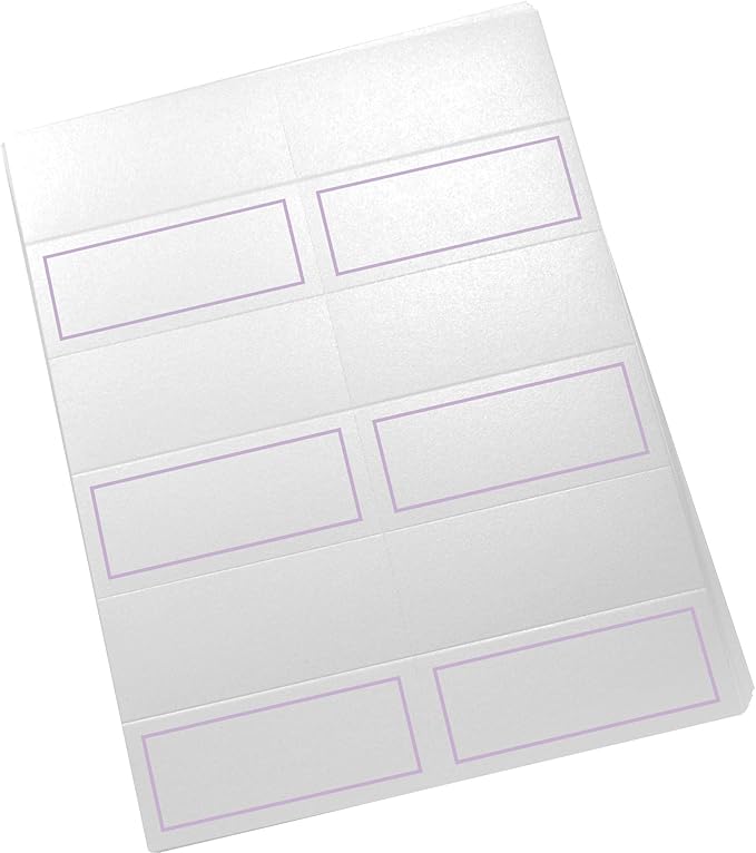 Single Line Border Printable Place Cards, Lavender (Choose Color), Set of 150 (25 Sheets), Laser & Inkjet Printers - Wedding, Party, Dinner, and Special Events - Made in the USA