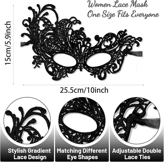 Masquerade Mask for Women Soft Lace Womens Masks Mardi Gras Mask Halloween Venetian Masks Carnival Cosplay Party Mask