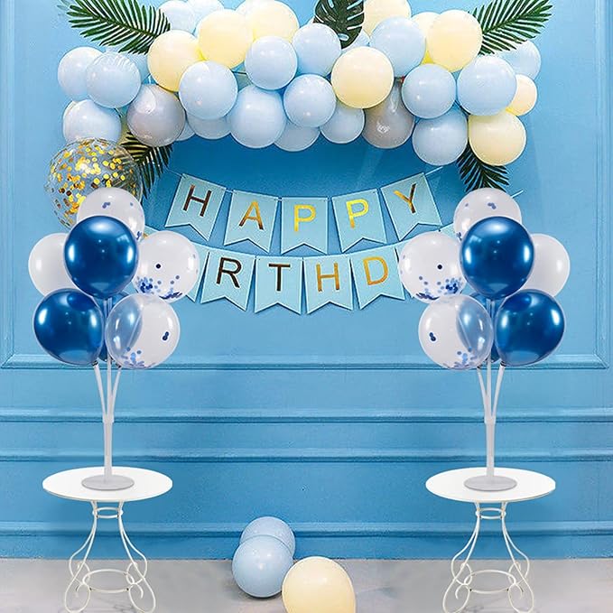 Blue Balloon Stand Centerpiece Table Decorations for Men's Birthday Father's Day Retirement Graduation Decorations Class of 2025(Blue set4)