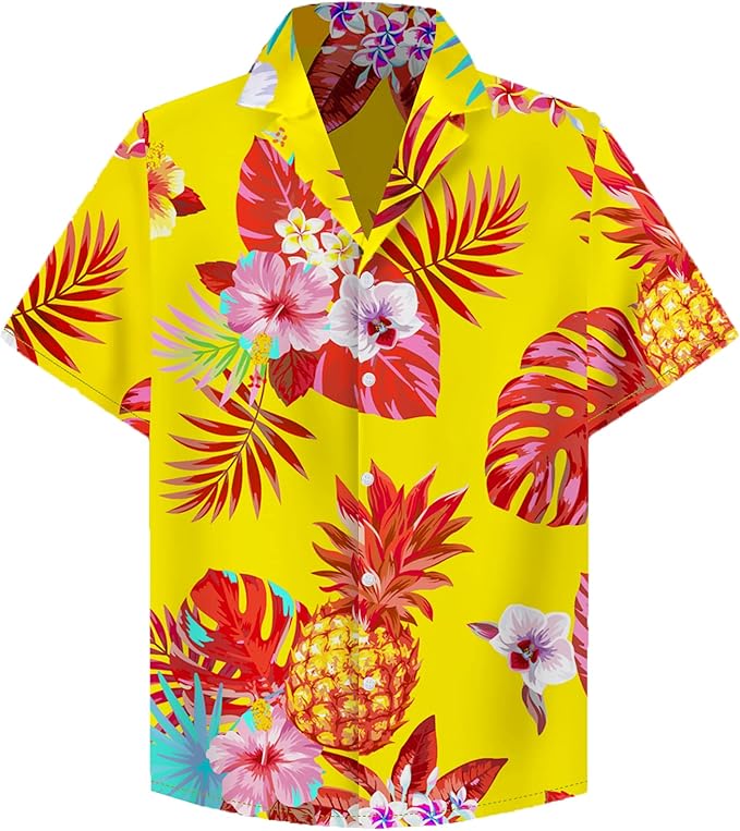 Cromoncent Matching Hawaiian Outfits for Family, Dad and Son Matching Luau Beach Tropical Shirts Mommy Daughter Tropical Sets