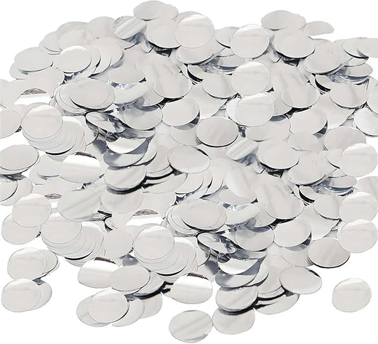 Silver Round Foil Confetti Beautiful Metallic Table Confetti Glitter for Fill Balloons, Wedding,Birthday, Party,Festival Decoration(8000PCS)