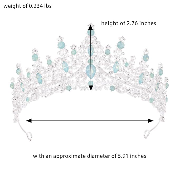Baroque Tiara for Women Crystal Queen Crowns Rhinestone Princess Tiaras for Girl Wedding Headband for Bride Hair Accessories for Halloween Costume Birthday Party Prom Mother's Gifts