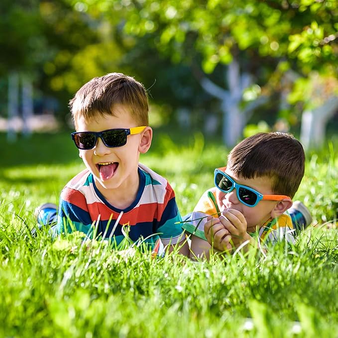 Pibupibu Kids Neon Colors Party Favor Supplies Unisex Sunglasses Pack of 8