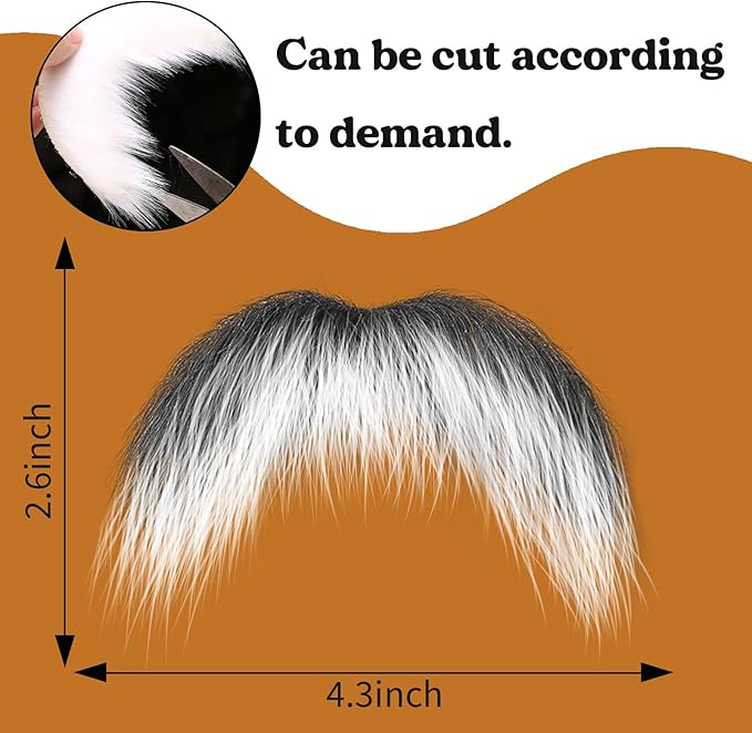 Self Adhesive Fake Mustache, Novelty, Walrus False Facial Hair for Adults, Costume Accessory for Halloween