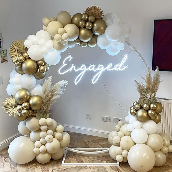 PartyWoo White Sand Balloons 50 pcs 12 Inch Beige Cream Ivory Latex Balloons for Wedding Bridal Graduation Baby Shower Gender Reveal Safari Birthday Party Decorations White-F12