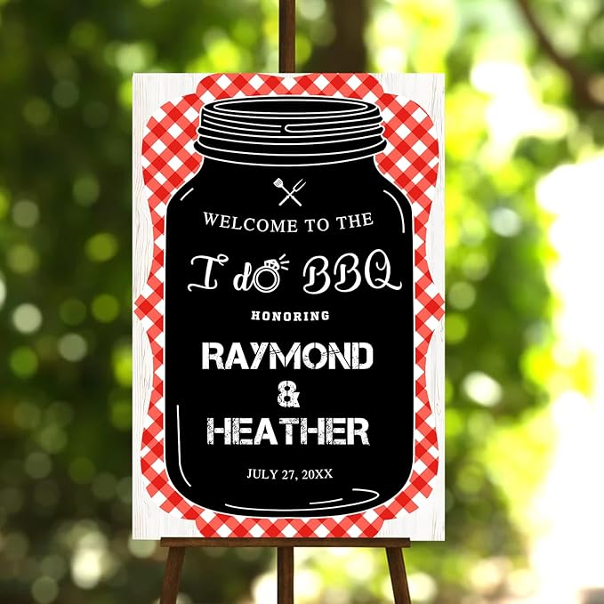 Personalized Welcome To The I Do BBQ Party Sign, I Do BBQ Wedding Engagement Party Yard Sign, I Do BBQ Sign, Couples Shower BBQ Sign, BBQ Yard Sign, BBQ Signs For Outside, I Do BBQ Decorations