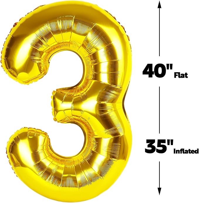 40 Inch Gold 23 32 Large Number Balloon, 23 32 Gold Birthday Party Decorations, Numbers 23 32 Foil Balloons for Anniversary Graduations Celebration Supplies