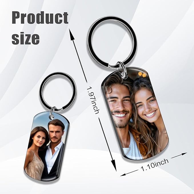 Customized Double Sided Keychain - Personalized Engraved Text/Number/Name Keychain, Custom Key chain Gift for Boyfriend
