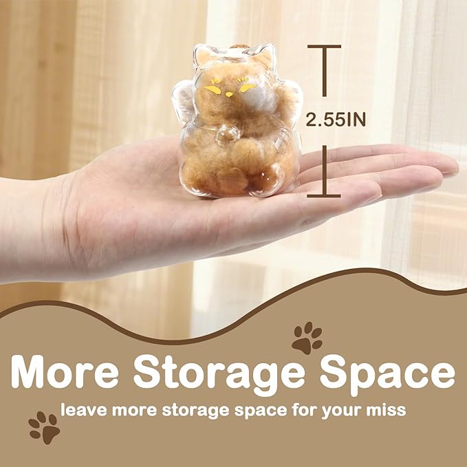 【NEW】Memorial Bottle for Pet Hair with Base, Cat Pet Fur Keepsake, Pet Hair Memorial Keepsake, Pet Memorial Gifts for Cats, Cat Keepsake Fur Holder Cat Whisker Jar Memory Sympathy Gift Vials for Cat
