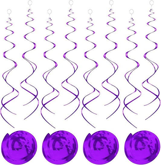 30 pcs Purple Hanging Swirls Party Decorations Party Streamers for Ceiling Party Decorations