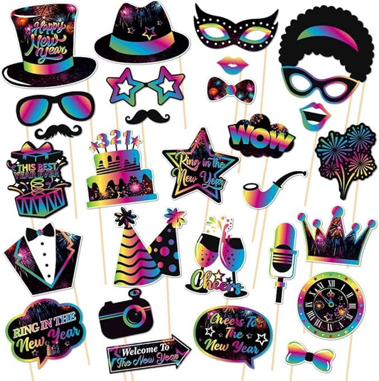 New Year’s Photo Booth Props 2026 – Pack of 29, New Year’s Eve Party Supplies 2026 | New Year’s Eve Photo Booth Props 2026 | Happy New Year Decorations 2026 Props
