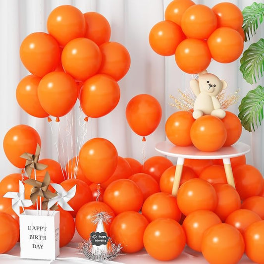 Orange Balloons Small Orange Party Latex Balloon 60pcs 5 Inch Matte Burnt Orange Mini Round Helium Balloons for Halloween Fall Anniversary Autumn Thanksgiving Birthday Wedding Party Decor