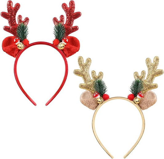 Reindeer Antlers Headband - Cute Deer Antlers for Xmas Party Favors