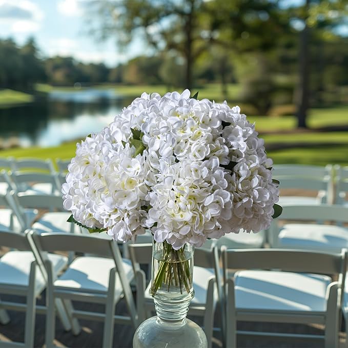 10PCS Faux Hydrangea Flower Hydrangea Artificial Flowers Hydrangea Bouquet Faux Flower Table Centerpieces for Home Wedding Bridal Bouquet Office Party DIY Floral Decor