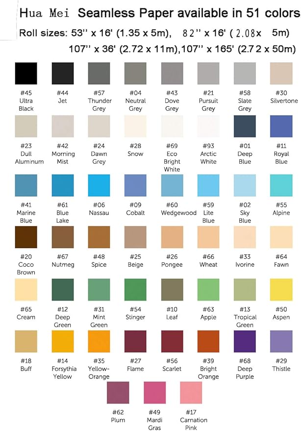 Huamei Seamless Photography Background Paper, Photo Backdrop Paper 8.9 x 36 Feet / 2.72 x 11 Meters 272104 (Neutral Grey)