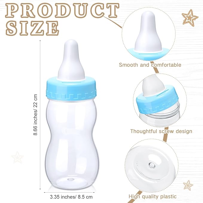 Roowest 512 Pcs Baby Shower Games Guess How Many Pacifiers Sign 100 Small Guessing Games 10 HB Pencils 750ml Milk Bottle 400 Acrylic Pacifiers Decoration for Guest Gender Reveal
