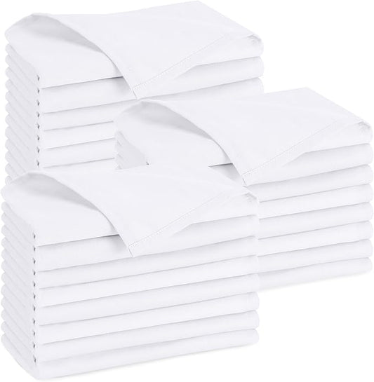 Utopia Kitchen White Cloth Napkins [288 Pack, 18x18 Inch] Absorbent Cotton Blend Washable and Reusable for Dinner, Restaurant, Lunch, Wedding and Hotel
