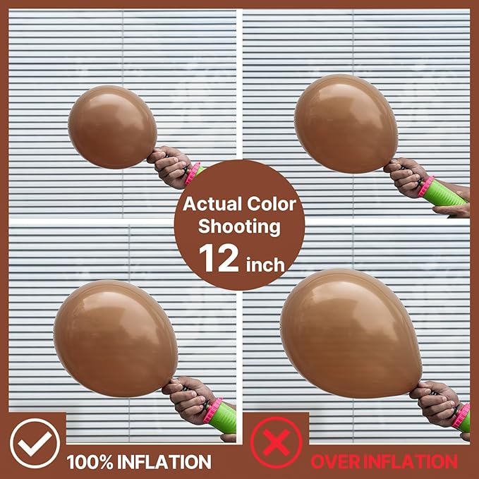 PartyWoo Brown Balloons 50 pcs 12 Inch Latex Helium Neutral Balloons for Baby Shower Birthday Graduation Woodland Safari Theme Jungle Cowgirl Farm Bear Camping Hunting Party Decorations Brown-F09