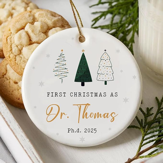 Personalized First Christmas As Doctor Christmas Ornaments 2025, Phd Graduation Gifts for Men Women, Custom Doctorate Grad Gifts, Phd Doctoral Graduation Ornament, Class of 2025, Dr Gift