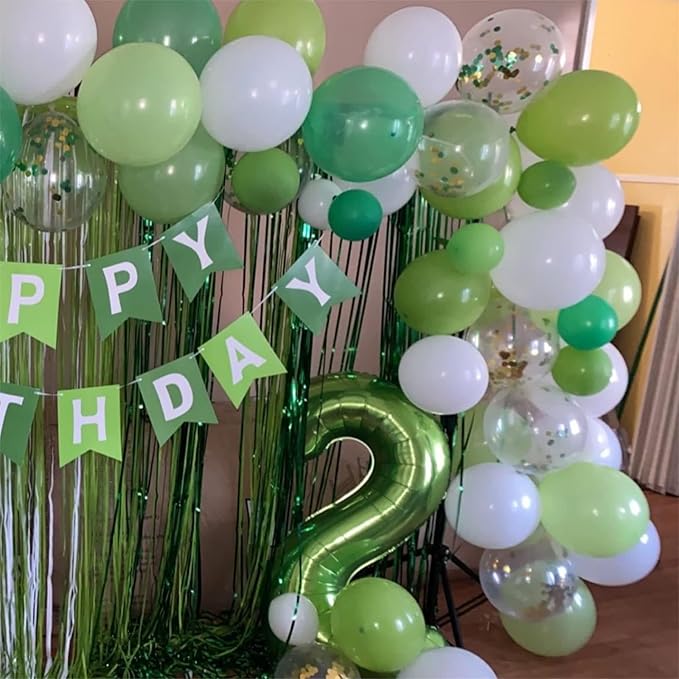 Green Number Balloons, 40inch Large Number 6 Foil Mylar Helium Balloons for Girls Women, Self Inflating Number Balloons 0-9 for Men Boys 6th 16th 60th Birthday Anniversary Party Celebration Decoration