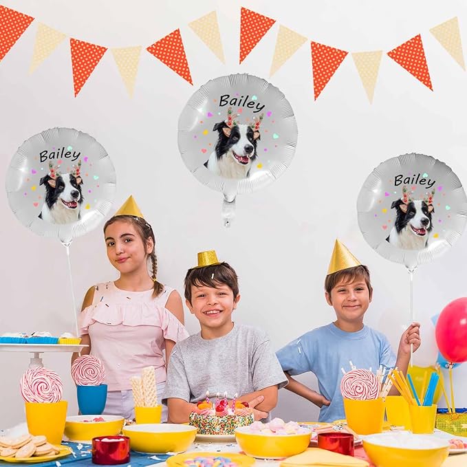DIYKST Custom 18" Balloons with Logo Personalized Balloon with Photo Text Face on Balloon Design Your Own Balloons