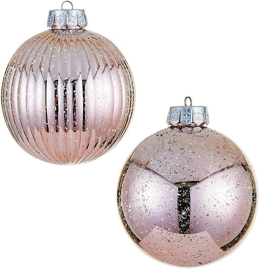 Large Christmas Ball Ornaments, Oversized Shatterproof Plastic Decorative Hanging Mercury Ornaments Ball for Xmas Holiday Party Decorations (Rose Gold, 6.0")
