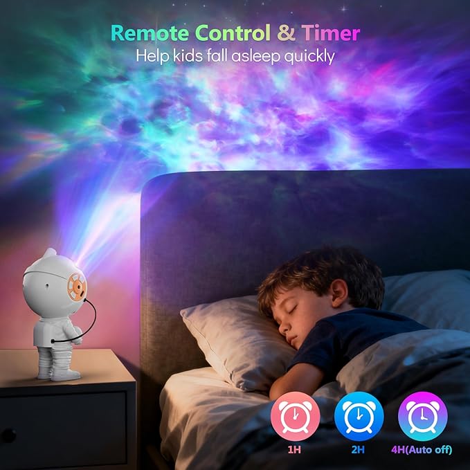 Rossetta Astronaut Galaxy Projector, Star Projector for Kids with Remote Control and Auto Timer, Night Light Projector for Bedroom, Living Room, Christmas, Birthday