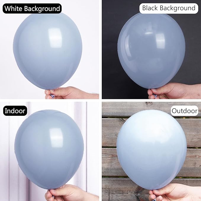 PartyWoo Dusty Blue Balloons 50 pcs 12 inch Boho Blue Balloons for Graduation Wedding Baby Shower Gender Reveal Anniversary Birthday Party Decorations Blue-F16