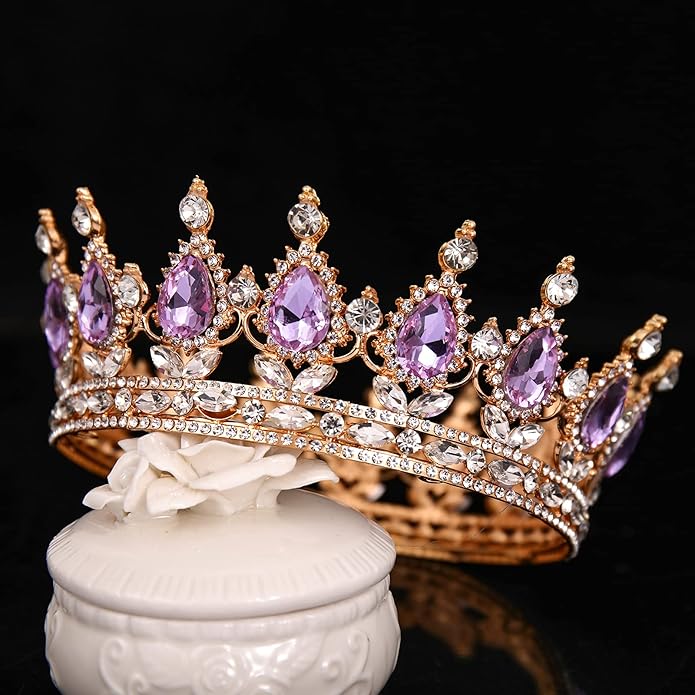 FORSEVEN Queen Crown Rhinestone Wedding Crowns and Tiaras for Women Costume Party Hair Accessories Princess Birthday Crown Crystal Bridal Crown Halloween Decorations Headband