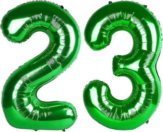 40 Inch Green 23 32 Large Number Balloon, 23 32 Green Birthday Party Decorations, Number 23 32 Foil Balloons for Anniversary Party Graduations Celebration Supplies