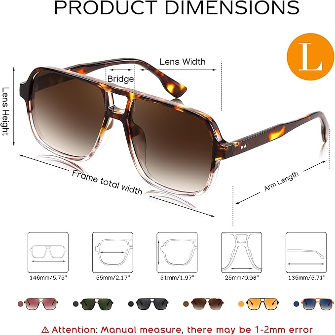 FEISEDY Retro Square Aviator Sunglasses Women Men 70s Vintage Trendy Plastic Frame Sun Glasses B4158