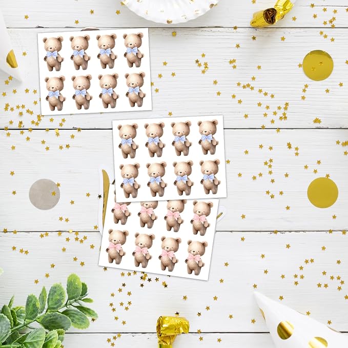 LNOKRIM Gender Reveal Party Games, Teddy Theme Baby Gender Reveal Voting Board Sign, 48 Boys Girls Teddy Voting Stickers, He or She, Baby Gender Reveal Party Decorations Games for Boy or Girl Shower