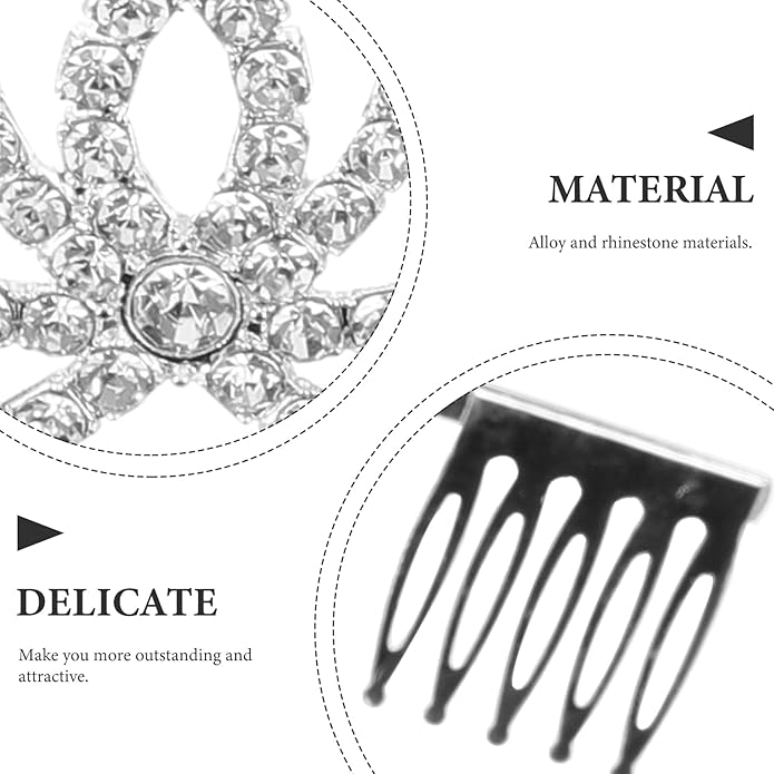 2Pcs Rhinestone Crowns:Silver Crystal Tiaras for Women Girls Princess Queen Wedding Bride Birthday Elegant Headpiece Party Prom Hair Accessories