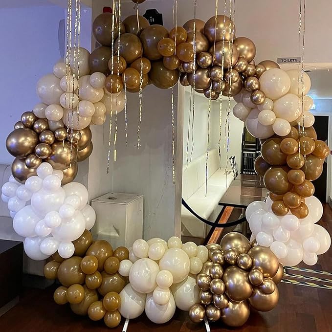 Brown Balloons 113PCS, Different Sizes Light Brown Balloon Garland Arch Kit 18/12/10/5 Inch, Tan Caramel Mocha Helium Latex Balloons Coffee Brown Party Balloons for Teddy Bear Birthday Boho Decoration