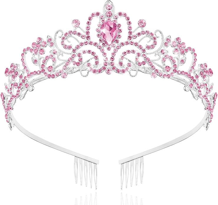 TAROSE Crowns for Women and Girls, Queen Crystal Gold Silver Tiaras with White Rhinestone and Combs, Goddess Crown for Wedding Bride Birthday Princess Bridal Shower Hair Accessories for Women