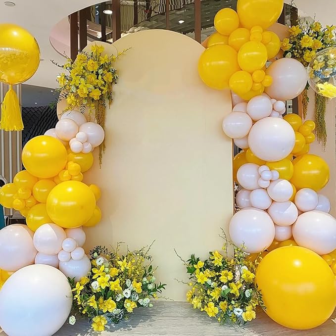 Lemon Yellow Balloons, 66pack 12inch Mustard Yellow Latex Party Balloons for Birthday Baby Shower Graduation Wedding Gender Reveal Anniversary Party Decorations