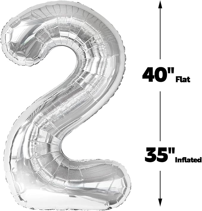 40 Inch Big Silver Number 22 Balloon Birthday Decoration, Number 22 Helium Balloon 22 Celebration, Boy Girl Baby Anniversary Party Graduations Supplies Decorations