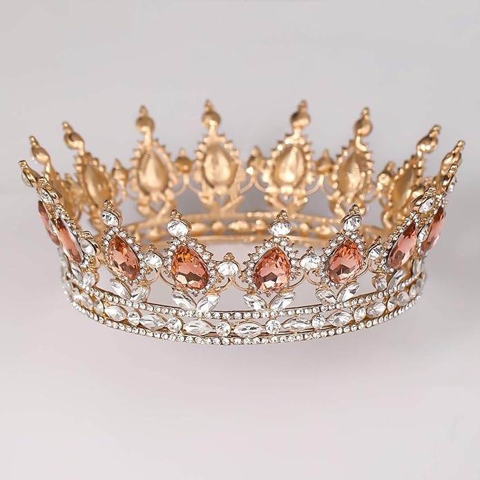 FORSEVEN Queen Crown Rhinestone Wedding Crowns and Tiaras for Women Costume Party Hair Accessories Princess Birthday Crown Crystal Bridal Crown Halloween Decorations Headband