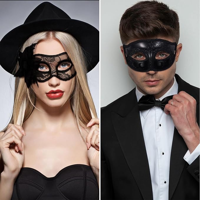 OIDEA Masquerade Mask for Couple - Roman Greek Venetian Mask Halloween Prom Party Costume Ball Mardi Gras Mask for Women Men