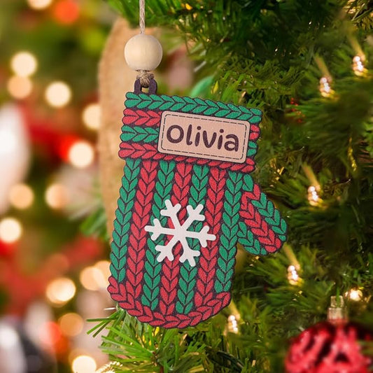 Personalized Name Ornaments for Christmas Tree, 2025 Wooden Custom Family Christmas Ornaments,4" Xmas Tree Decoration for Kids Baby Boy Girl