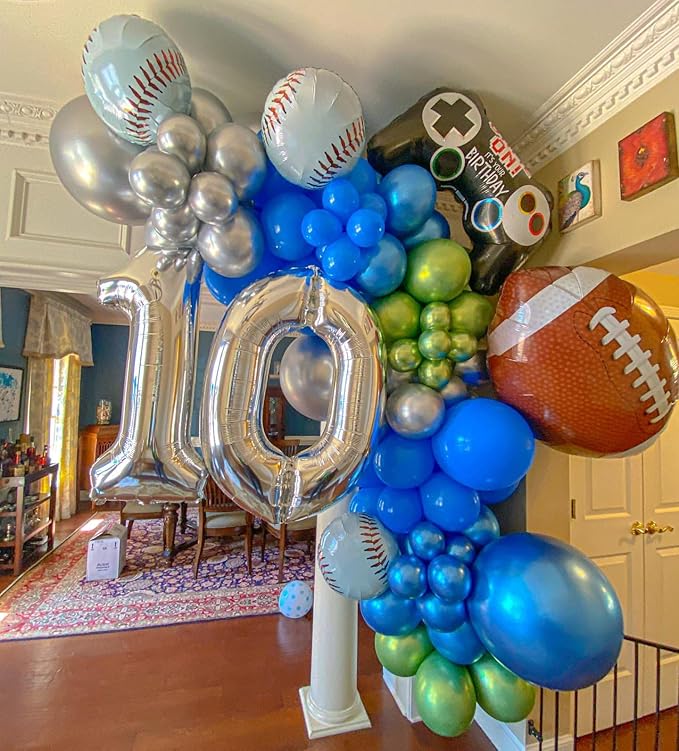 40 Inch Silver 10 Number Balloons Giant 10 Balloons Silver Birthday 10 Balloons 10th Birthday Anniversary Events Party Decorations Supplies
