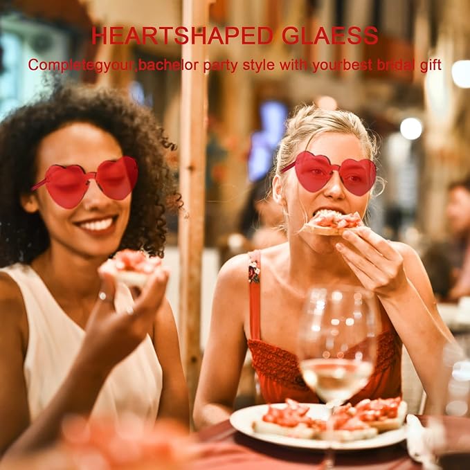 LEFIMOT 12 Pairs Heart Sunglasses for Women Heart Shaped Sunglasses Bulk Colorful Heart Glasses for Party Favor