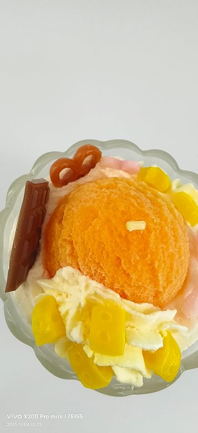 Generic Ice Cream Aromatherapy Candles, Glass Goblet, Decorative Dessert Shape, Fruit Fragrance, Christmas Birthday Festival Gift (Fragrant Peach)