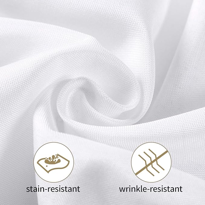 50pcs Polyester Cloth Napkins - 17 x 17 inch White Dinner Washable Napkins with Hemmed Edges for Restaurant/Wedding/Hotel(50,White)