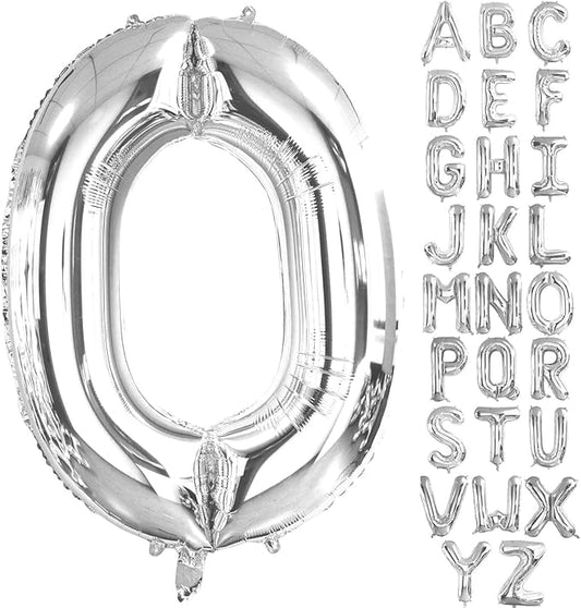 Lovoir 40 Inch Large Silver Letter O Balloons Big Size Jumbo Mylar Foil Helium Balloon for Birthday Party Celebration Decorations Alphabet Silver O