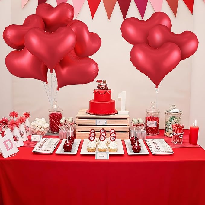 Red Heart Balloons,24Inch Large Red Heart Foil Balloons for Valentine's Day Birthday Wedding Baby Shower Anniversary Party Decorations