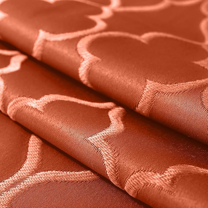 SASTYBALE Jacquard Square Cloth Napkins 20 x 20 Inch Flower Pattern 4 Pieces Washable Fabric Napkin for Fall, Autumn, Thanksgiving Family Dinners Weddings Parties and Banquets, Rust/Orange