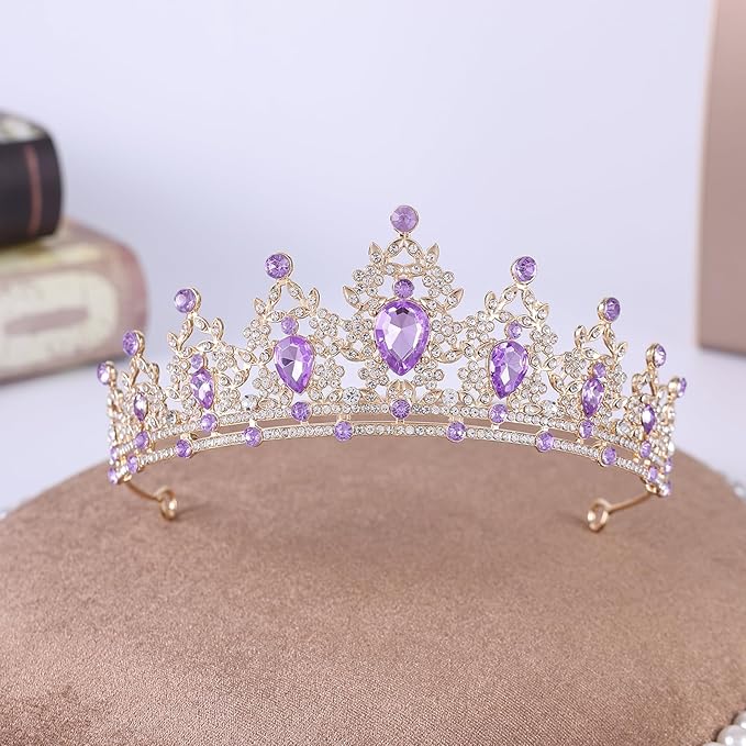 Princess Tiara and Crown for Women Wedding Tiaras for Bridal girls Tiaras and Crystal Crowns Rhinestone Headband Metal Hair Accessories for Costume Birthday Party Prom Gifts